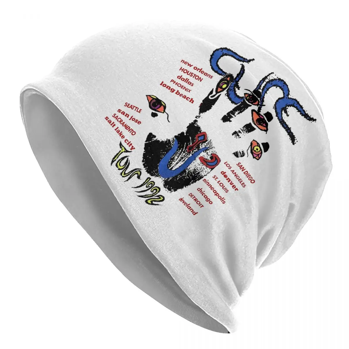 

1992 Wish Tour Back British Rock Band Bonnet Hats Hip Hop Outdoor The Cure Skullies Beanies Hat Unisex Warm Thermal Elastic Caps