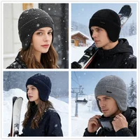 New Men Winter Hat Add Fleece Warm Earflap Cap Stylish Soft Beanie Hat For Male Outdoor Thicken Ski Sports Knitted Hat 6