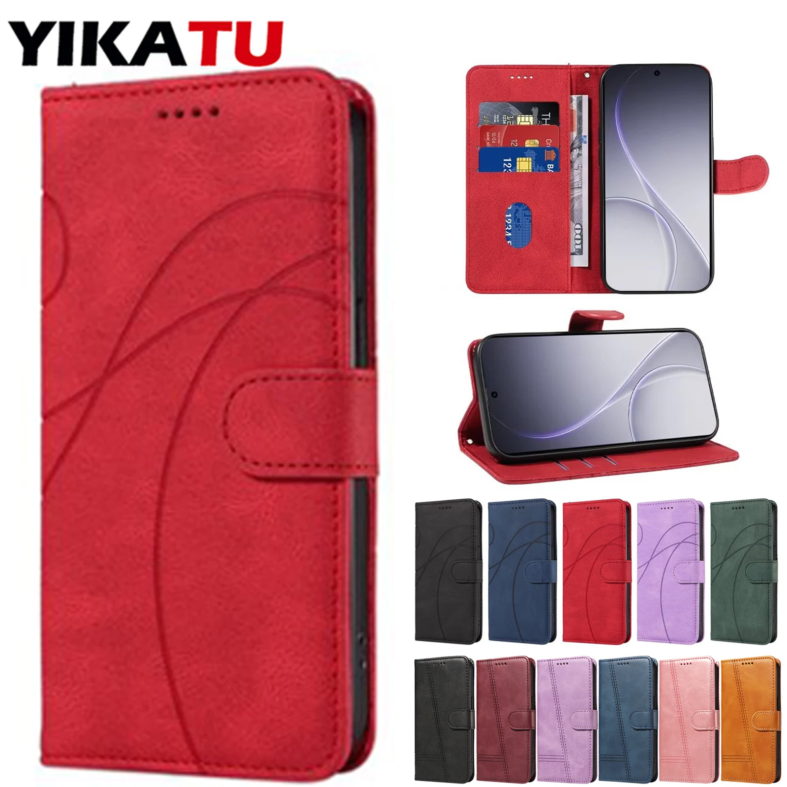 Flip Leather Wallet Phone Case Cover in Elegant Design