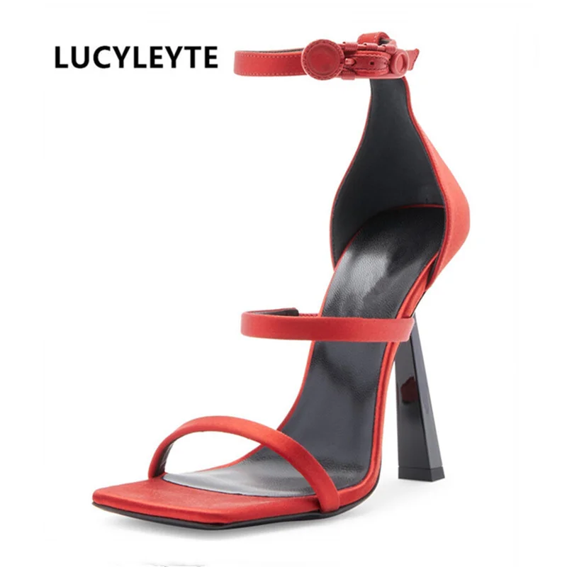 Summer platform wedge new luxury chunky heel pattern mixed color buckle women's sandals mixed color summer fashion shoes