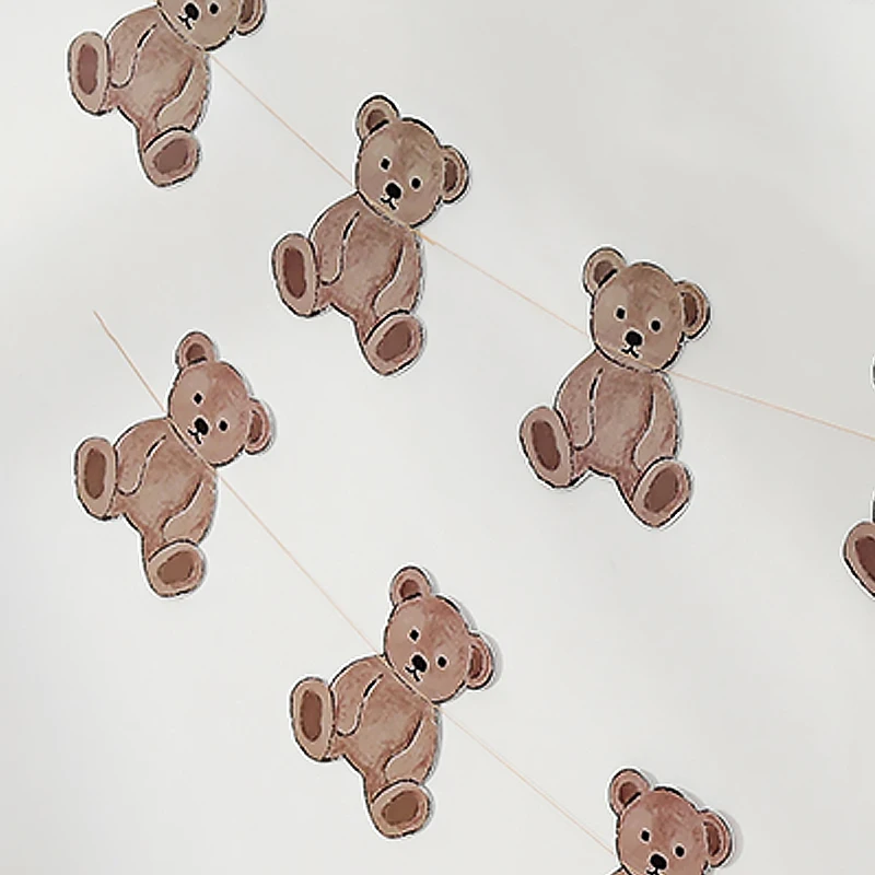Party Decorations 1pc Retro Bear Flag Birthday