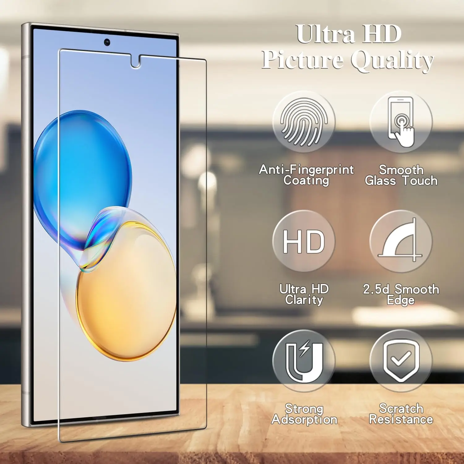 2-Pack Full Coverage Tempered Glass Screen Protector