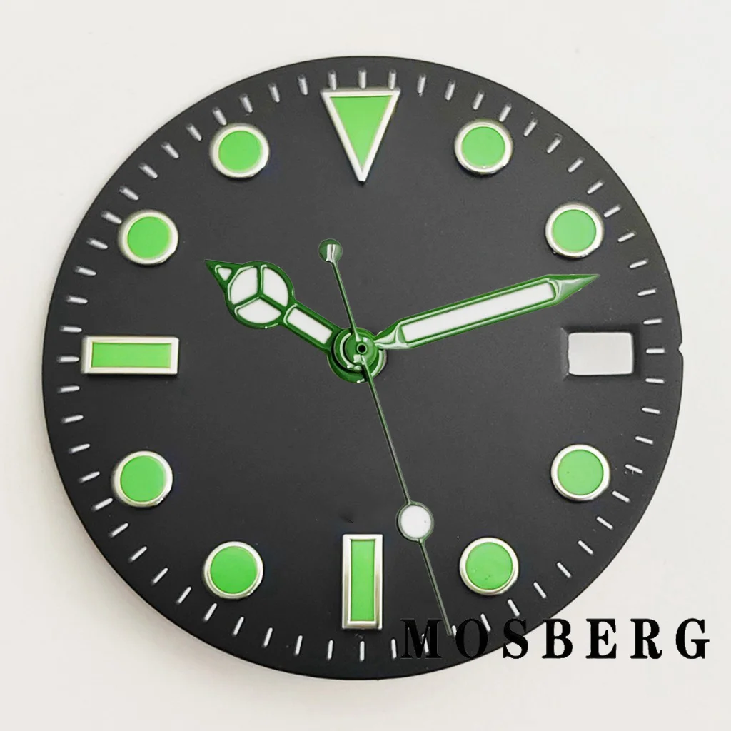 Sterile Black and White Watch Dial with Hands - 28.5mm Automatic Movement Accessory