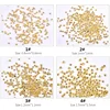 2 Packs Approx 2000pcs Gold Silver Mini Caviar Beads 0.8mm/1mm/1.2mm/1.5mm Half Round Metal Nail Studs Nail Art Decorations 2