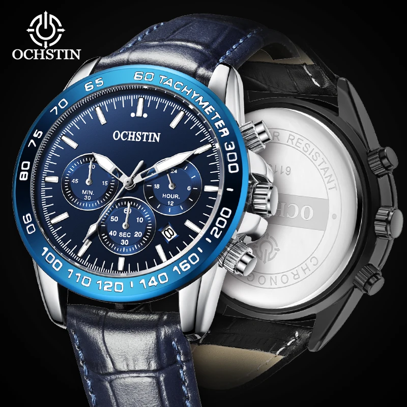 OCHSTIN Prominente Series Multifunctional Quartz Watch Minute Seconds Timing 24 Hours Display Gentleman Quartz Watch retro roman numeral ladies gentleman wristwatch stylish elegant exquisite quartz watch for men women casual wristband with pu leather strap