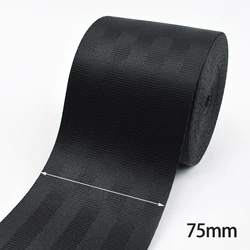 Black Nylon Webbing Tape for Sewing and Crafting - Various Widths and Lengths Available (Black - 75mm)