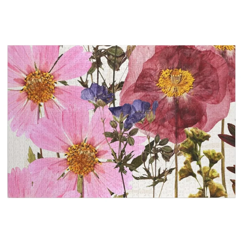 

Pressed Flowers collage Jigsaw Puzzle Personalized Gift Married Anime Puzzle