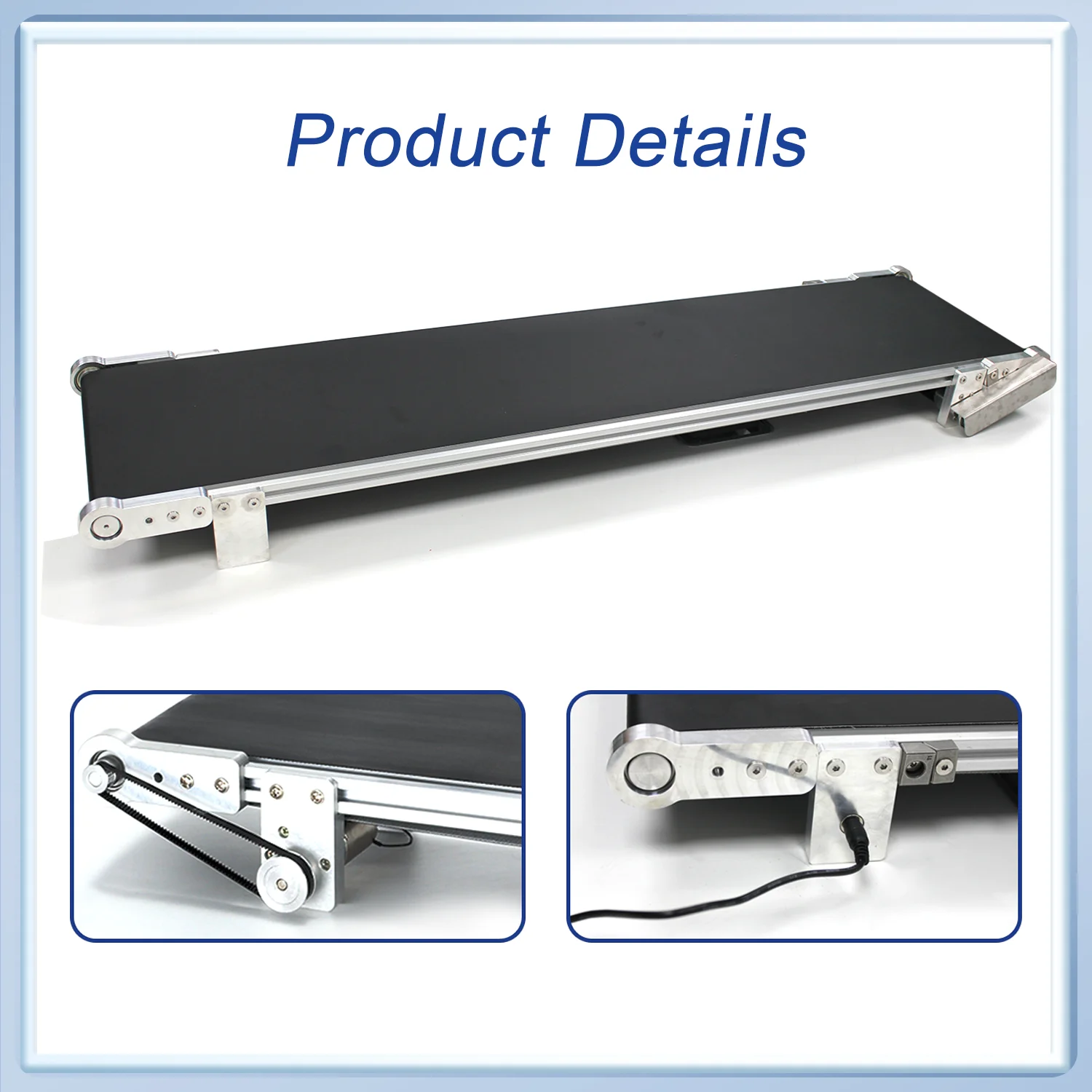 100cm Wide Aluminum Alloy Conveyor Belt Adjustable Speed Electric Conveyor for O