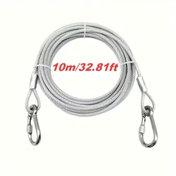 Durable Double - Headed Dog Tie Out Leash with Anti - Rust Steel Wire and Metal Buckle - 2Pcs (10M - 32.81Ft)