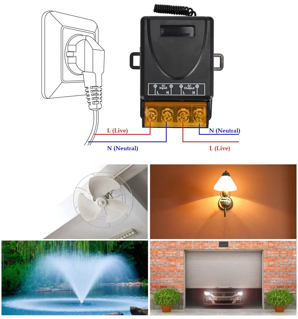 High-Power Wireless Remote Control Switch with Relay Receiver