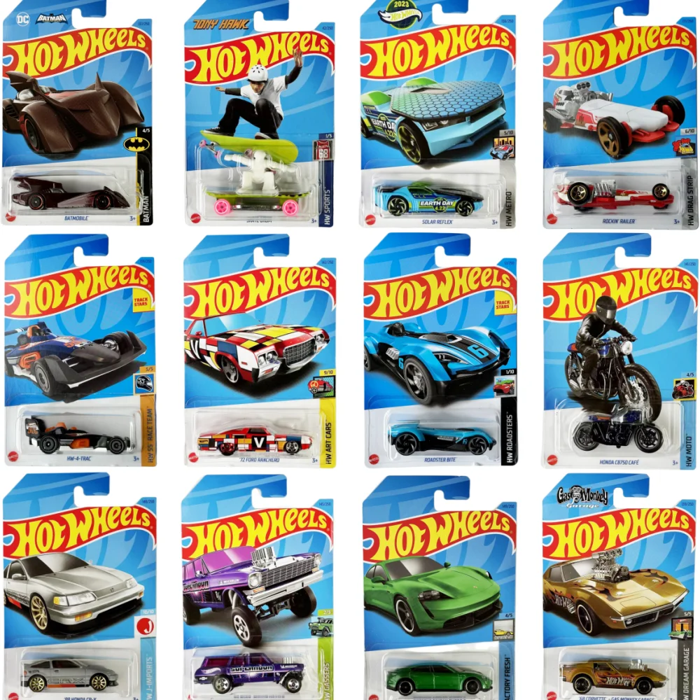Hot Wheels 2023 Porsche Batmobile Tesla Mustang Nissan Dodge Challenger Ford Ranchero Honda Mazda Toy Car Diecast Model 1/64