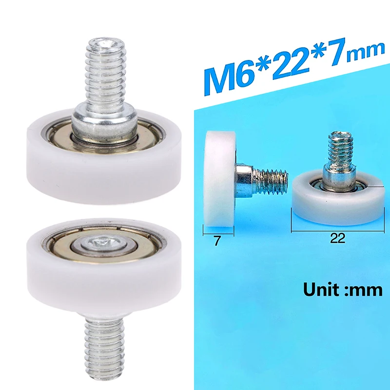 

1PC M6*22*7 External Thread Plastic Arc Spherical Convex Wheel Screw Bearing Roller Drawer Mechanical Equipment Accessories