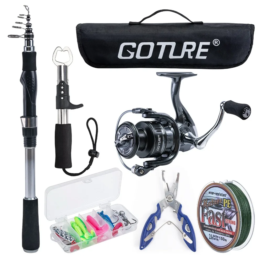 Goture Fishing Rod And Reel Combos-1.8M Telescopic Fishing