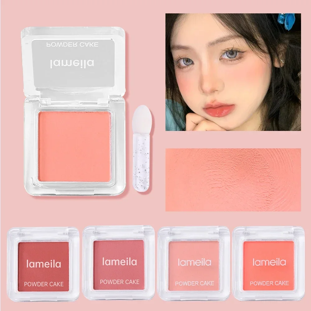 Monochrome Blush Palette 4 Color Mineral Powder Peach Red Rouge Lasting Natural Hawthorn Cheek Tint Waterproof Blusher Cosmetic powder blusher blush powder blush plate facial blusher monochrome blush