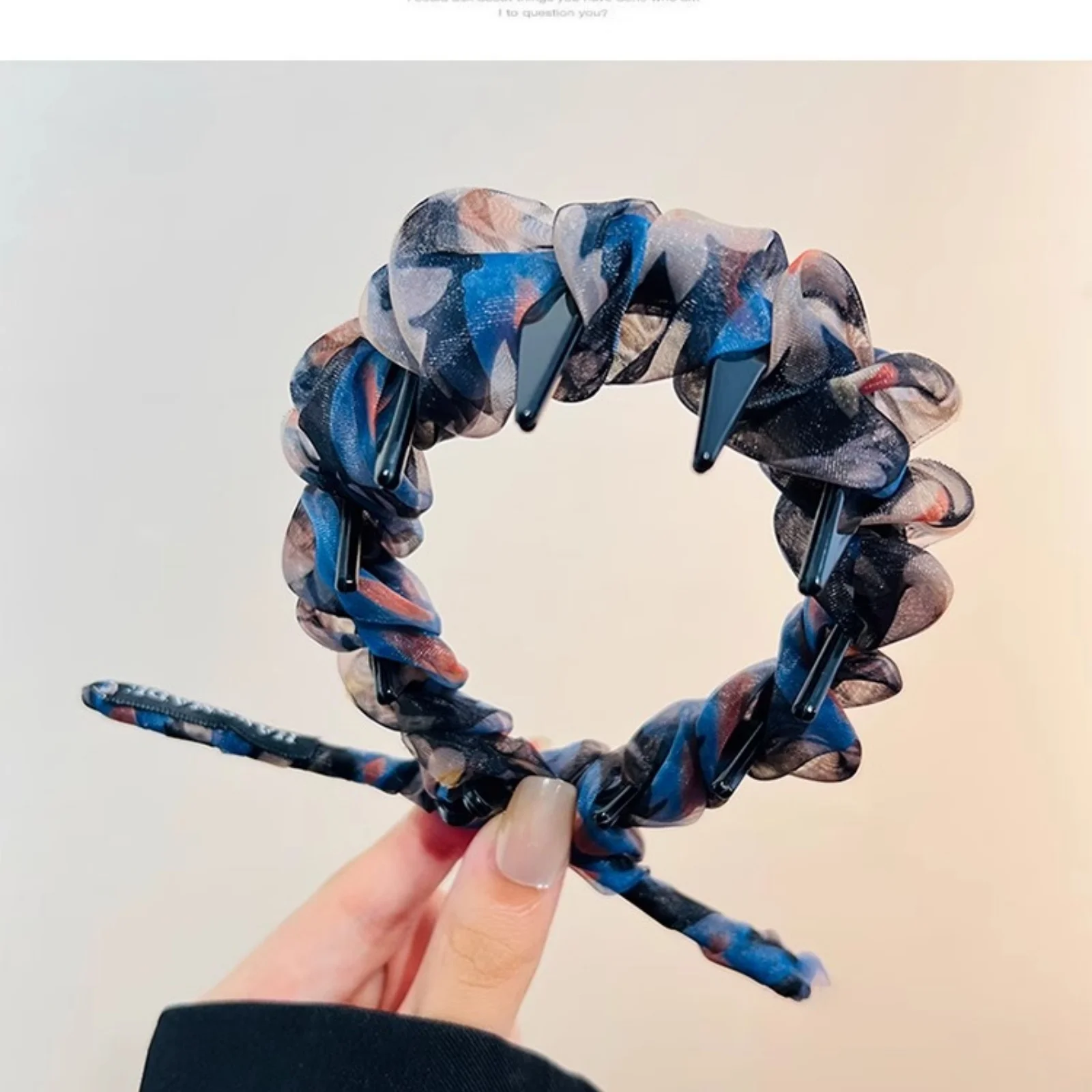 1PC Trendy Twisted Chiffon Headbands: Suit for Daily Looks, Functional for Face - Washing, Chic Hair Accessories