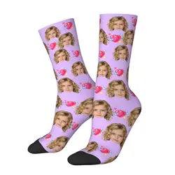 Personalized Photo Face Socks - Customizable Unisex Gift - One Size (Purple)