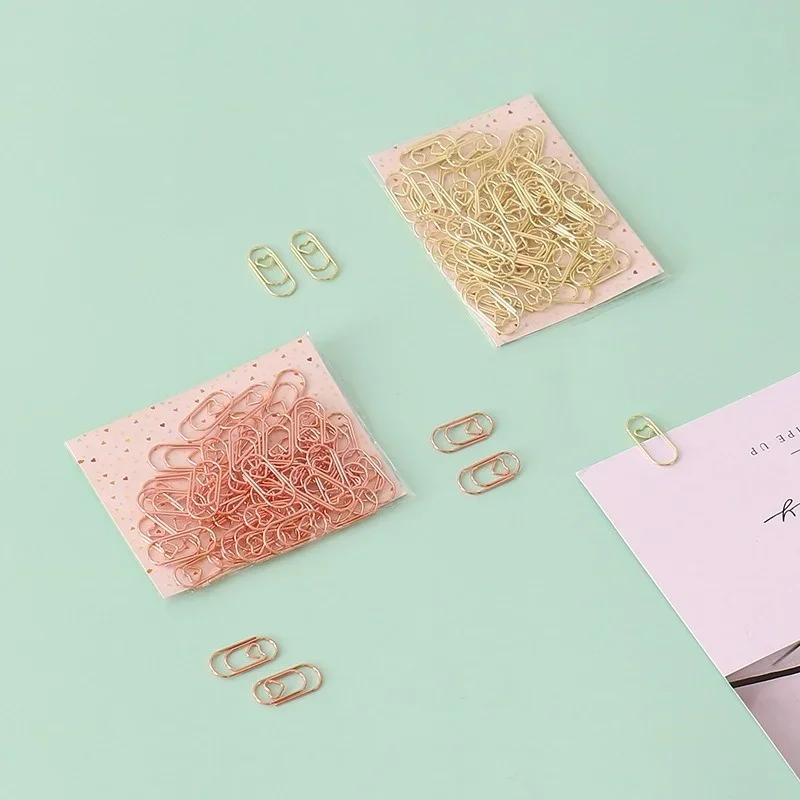 Mini Heart Clip Bookmark Binder Office Accessories Paper s Patchwork 50pcs /bag paper clips mini bookmark