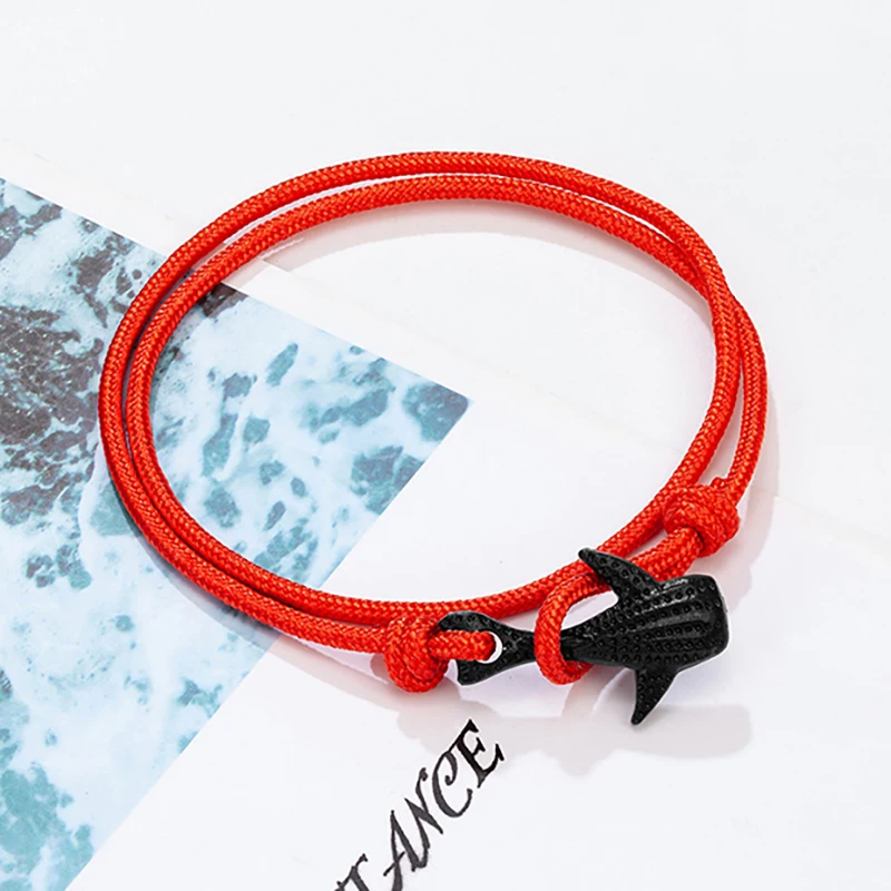 MKENDN Sommer Strand Stil Schwarz Wale Armband Männer Frauen Einstellbare Multilayer Glück Seil Ozean Liebhaber Surfer Armband Geschenke – Detail 6