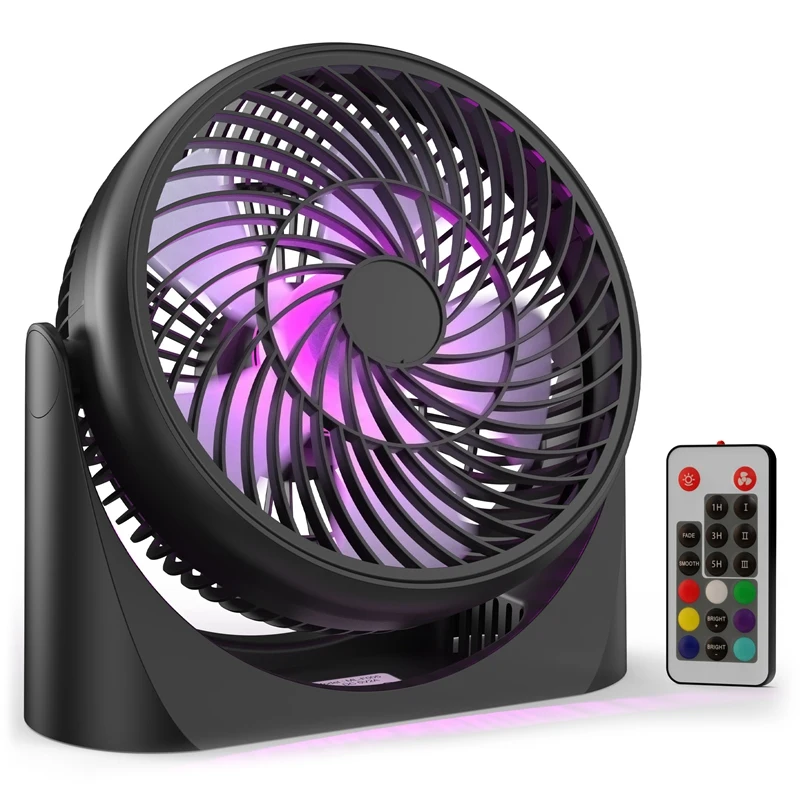 new-8-inch-personal-usb-desk-fandesktop-remote-control-colorful-lights-small-fan-big-wind-silent-electric-fan-home-office