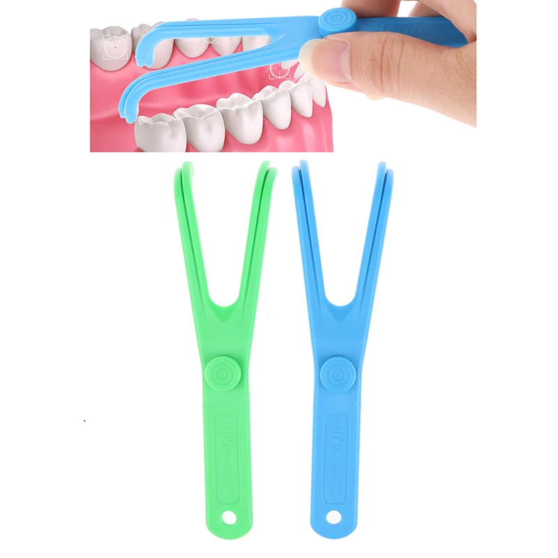 

1Pc Floss Holder Flosser Teeth Cleaning Picks Handle Replaceable Pick Reusable Stick Tool Threader Braces Sticks