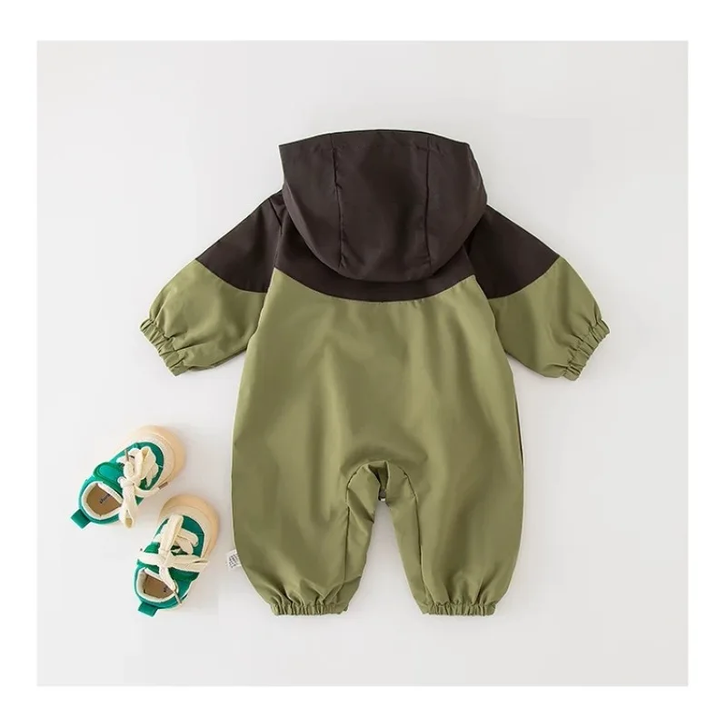 Baby Boys Long Sleeve Hoodie Jumpsuits Windproof Rompers