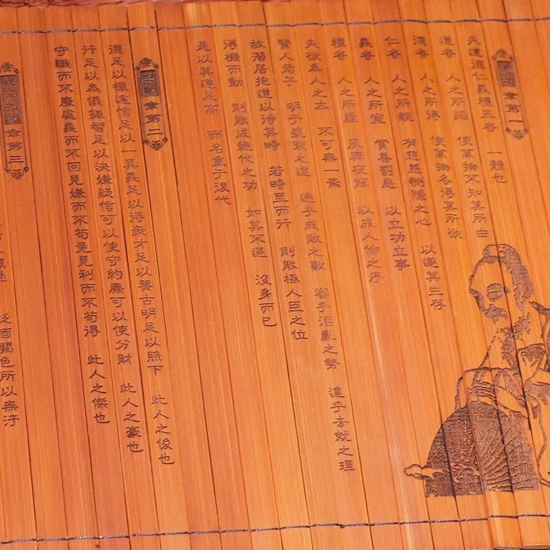 Carving characters on bamboo slips and scrolls Complete Text of Plain Book Cultural and Creative Bamboo Craft Gifts