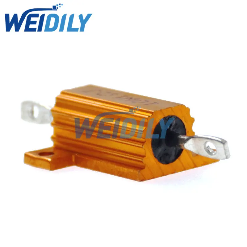 RX24 Aluminium Housed High Power Resistor Metal Shell Heatsink 1 2 3 4 5 10 20 50 100 200 1K ohm Multiple Resistance 1PCS metal film resistor metal film resistors