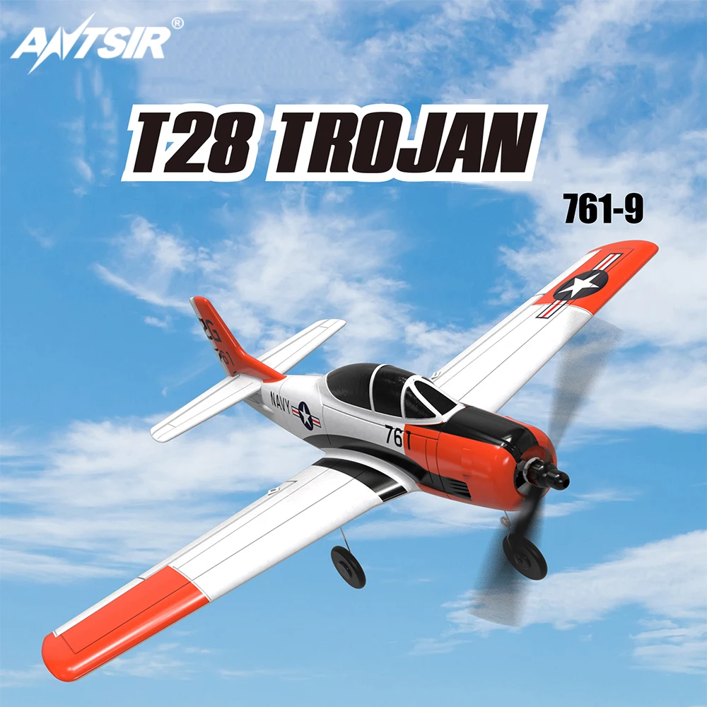 Радиоуправляемый самолет T28 2,4G 4CH, Радиоуправляемый Самолет EPP RC, один ключ, аэробатический RTF RC истребитель 761-9
