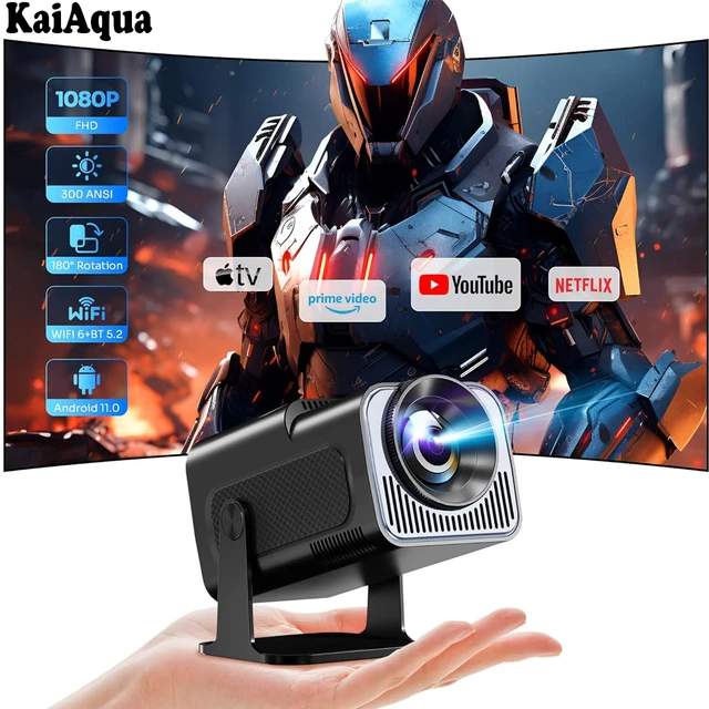 New KaiAqua HY320 Projector Android 11 390ANSI HD