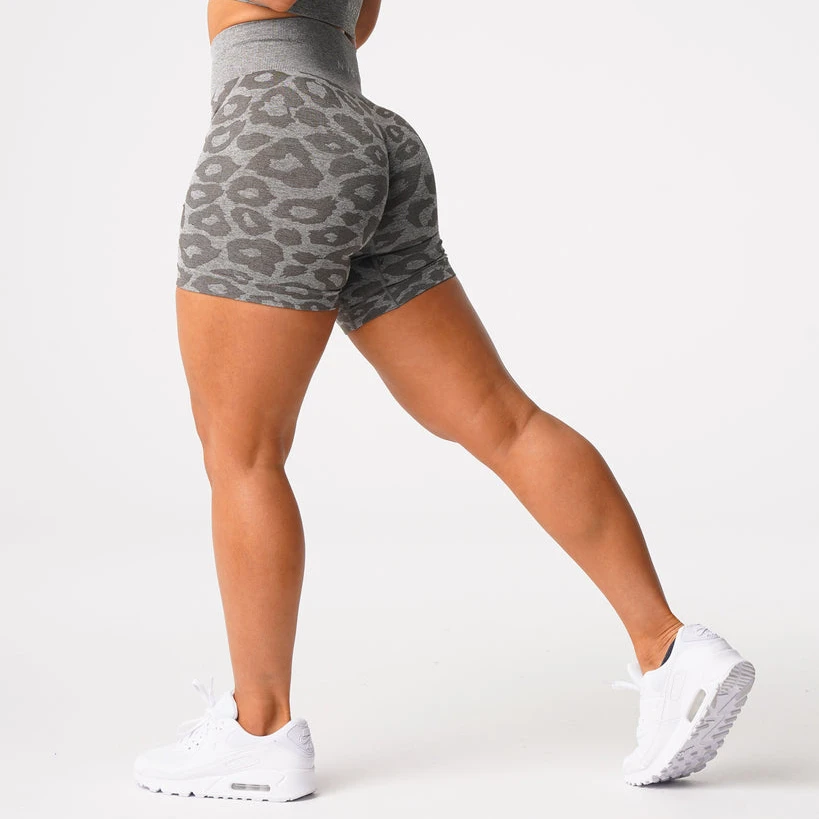 Seamless Shorts Nvgtn Wild Thing Leopard Spandex Women Fitness Elastic Breathable Hip-lifting Leisure Sports Running