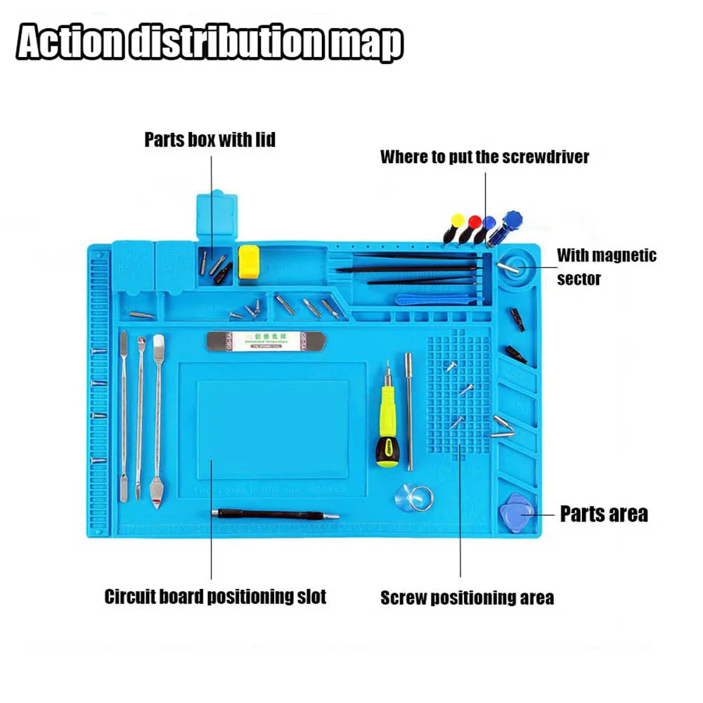 Soldering Station Mat Mobile Phone Repair Tools Repair Pad Mobile Phone Repair Tools Kit ESD Heat Insulation Soldering Mat Computer Phone Repair Tool Kit Working Silicone Heatresistant Maintenance Platform