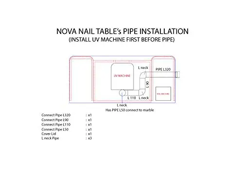 Manicure Table With Vent Pipes Nail Station for Beauty Salon Furniture Equipment Marble Top Acetone Resistant 1UV Hole