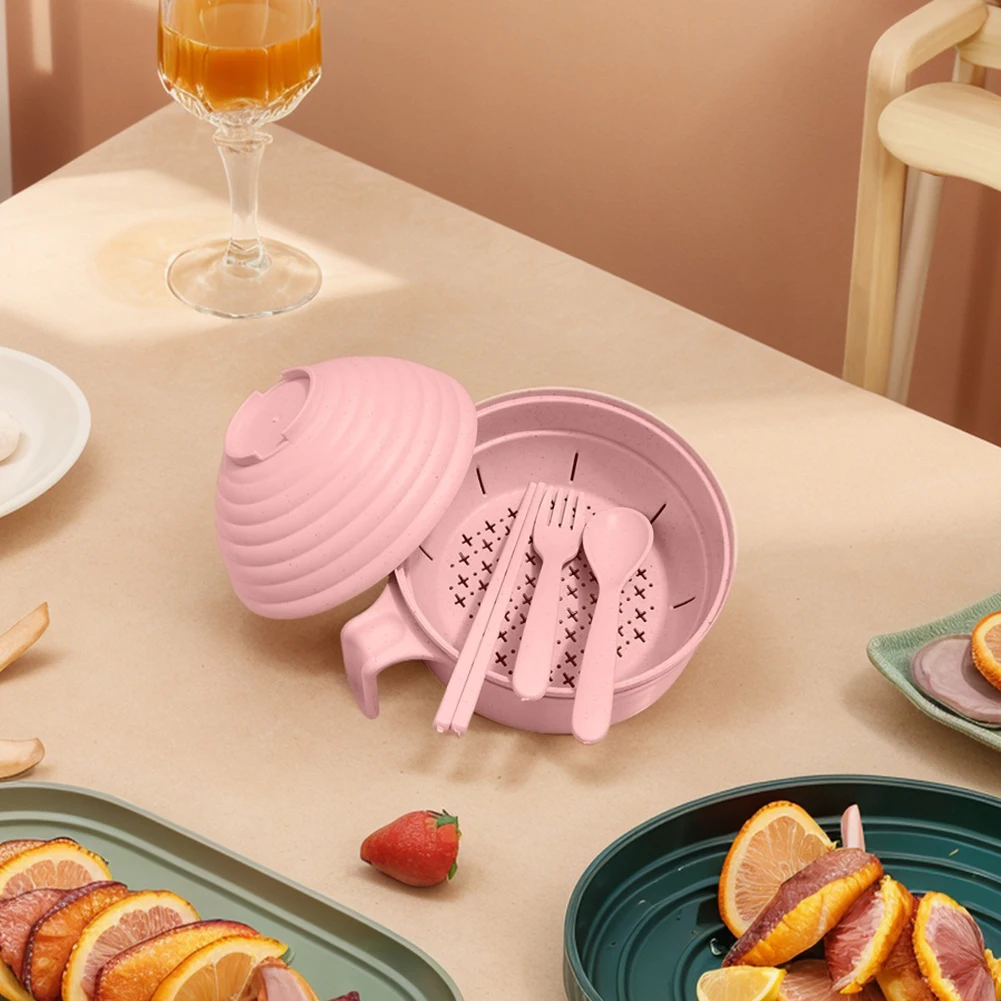 Cutlery Set Western Style Cutlery Set Picnic Cutlery Set Picnic Tableware Camping Cutlery Set Ramen Cooker Ramen Bowl Set W/ Spoon Chopsticks Fork Microwave Cooker Bowl Set College Dorm Room Apartment Essentials