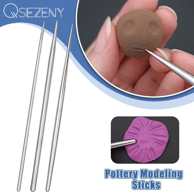 Pottery Sculpting Tools Clay Sculpting Tools Pottery Tools Clay Craft Tool Pottery Modeling Sticks Acupressure Texture Creasing Indentation Pottery Clay Tool Carving Sculpture Clay Stainless Steel