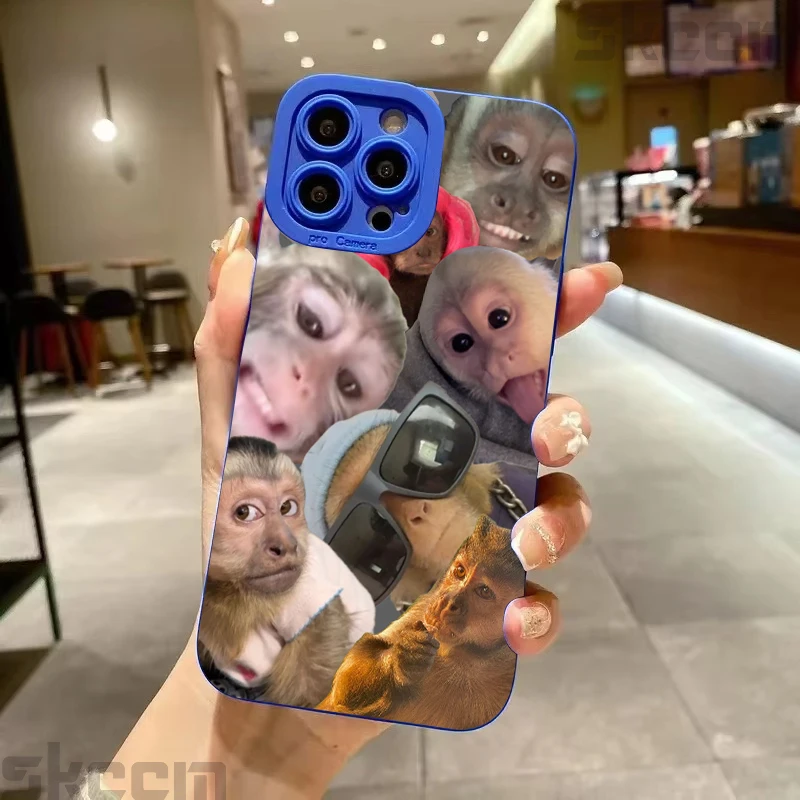Quirky Monkey Pattern Matte Shockproof Phone Case