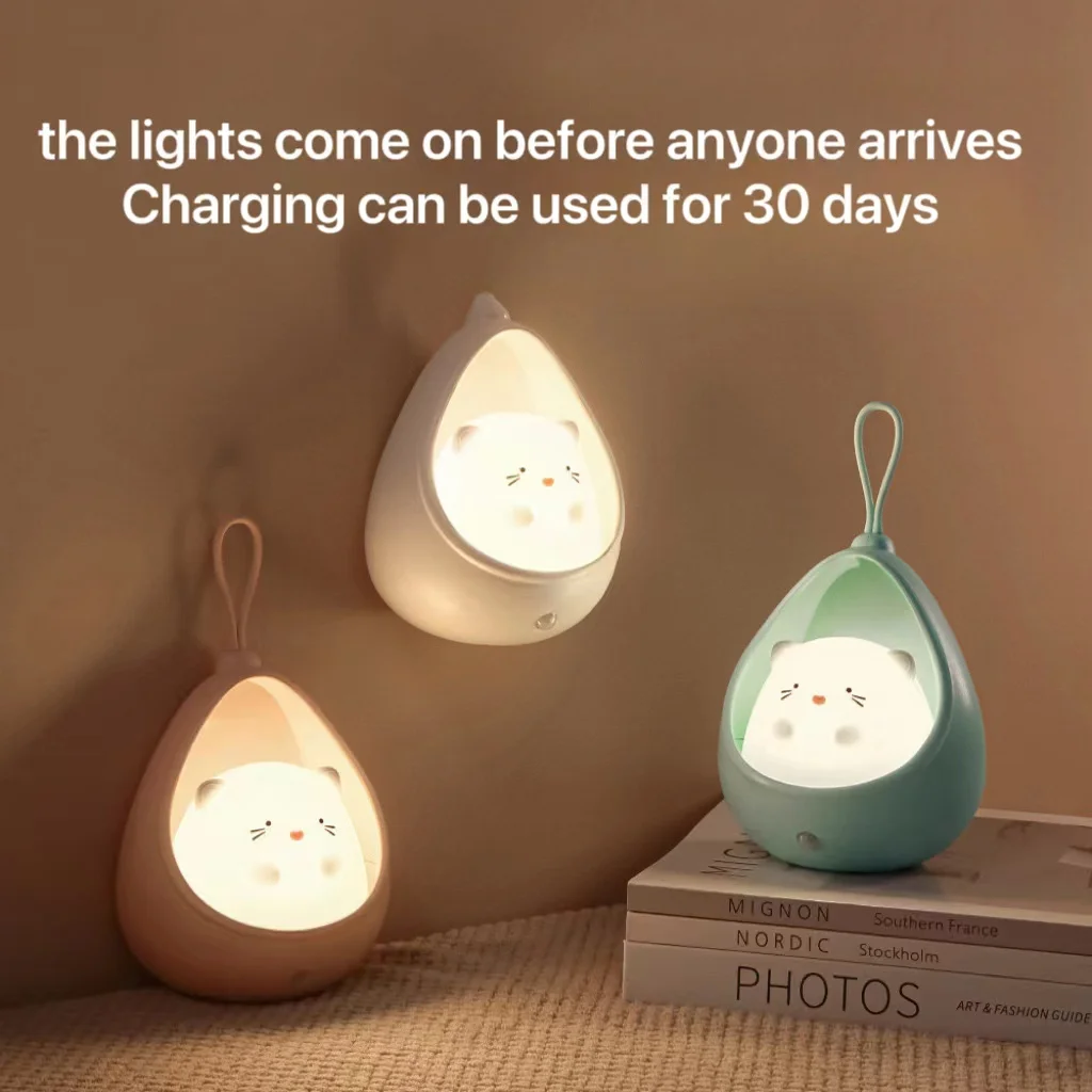 

Умный ночник с датчиком тела, usb-перезаряжаемый прикроватный светильник, светодиодный креативный силиконовый датчик