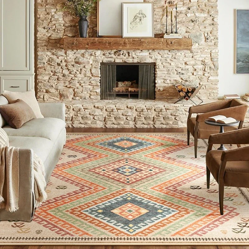 Retro Living Room Carpet Ethnic Style Colorful Bohemian Bedroom Plush Rug Home Fashion Sofa Coffee Table Floor Mats Ковер Tapete