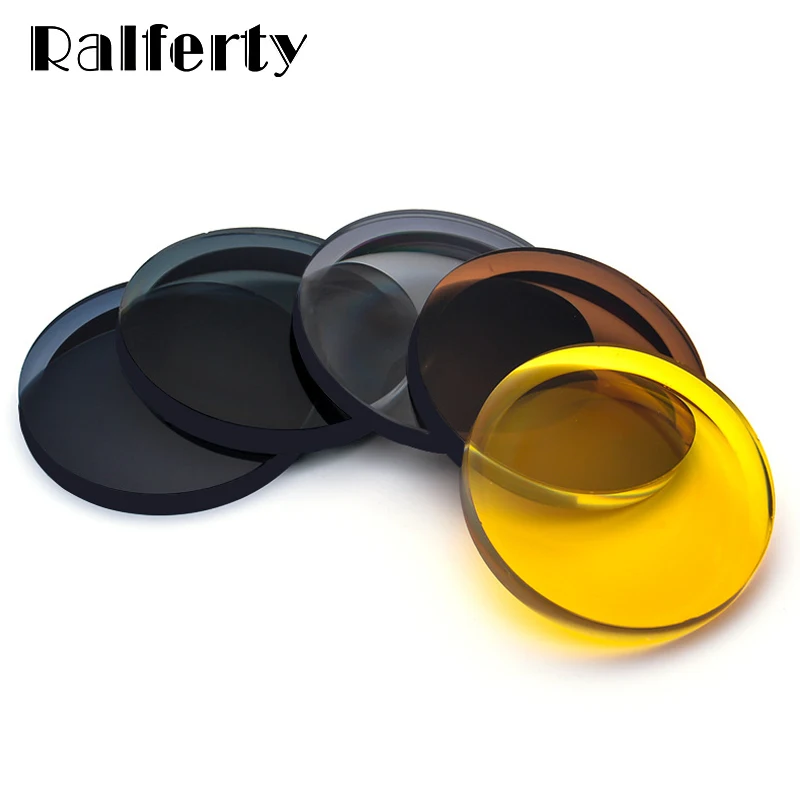 Ralferty Polarized Prescription Sunglasses Lens Resin CR-39 Myopia Optical Eye Glasses Lens Black Mirror Coating 1.50 1.61 1.67