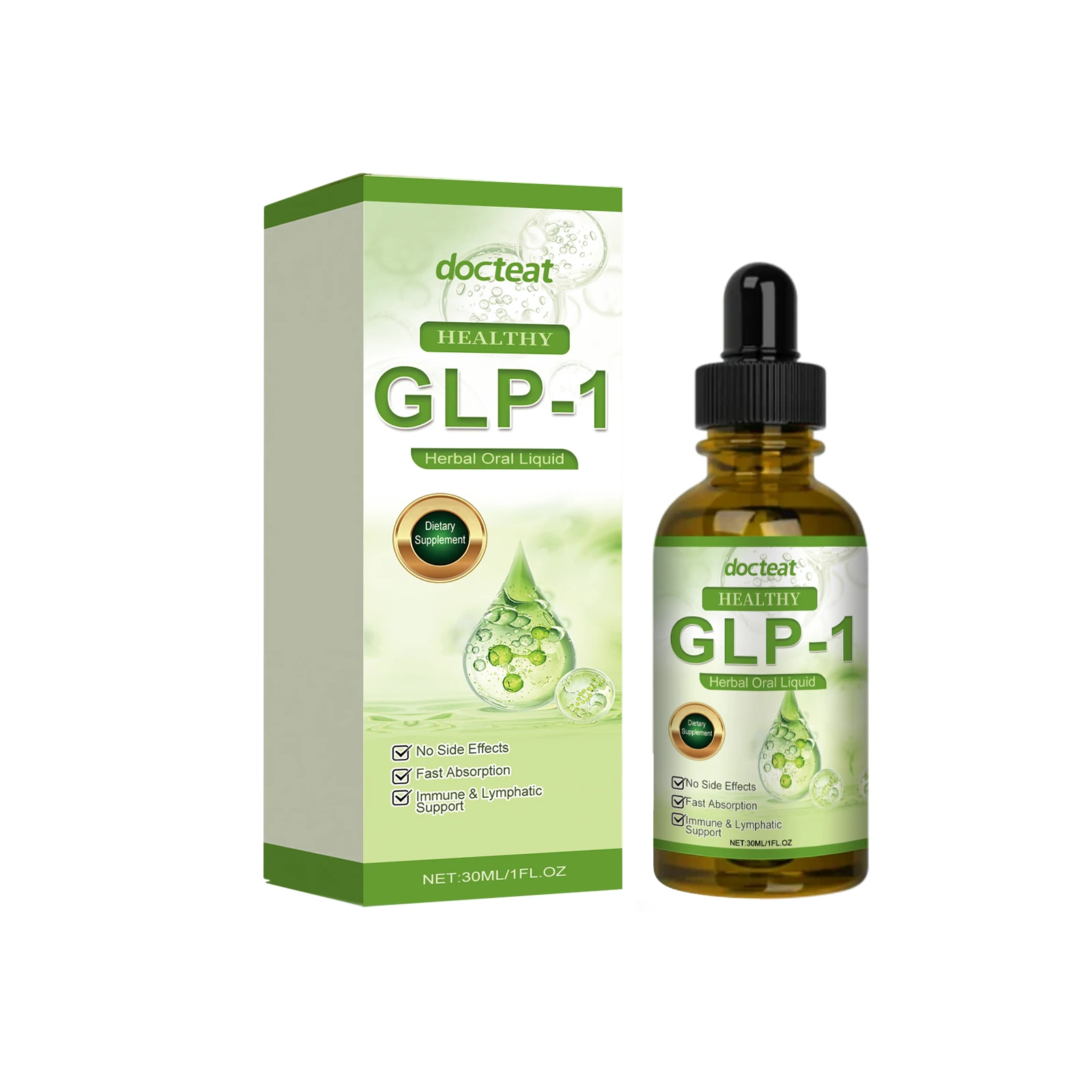 GLP-1 Drops Weight Loss Supplement Thigh Waist Belly Fat Reduction Anti Cellulite Boosts Metabolism Slim Down Body Slimming Oil