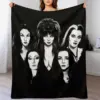 Goth Queens - Elvira, Vampira, Lily, Morticia Throw Blanket Retros Bed covers halloween Decorative Sofas Blankets 1