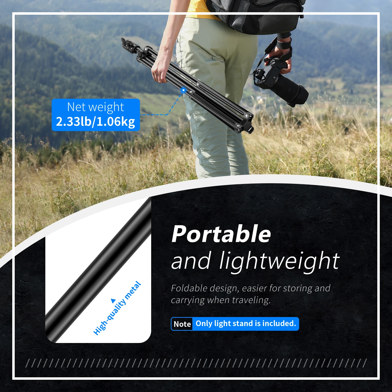 NEEWER Professional Aluminum Alloy Light Stand 6.23 Feet (190cm) for Soft Boxes Lights Reflectors Backgrounds Etc.