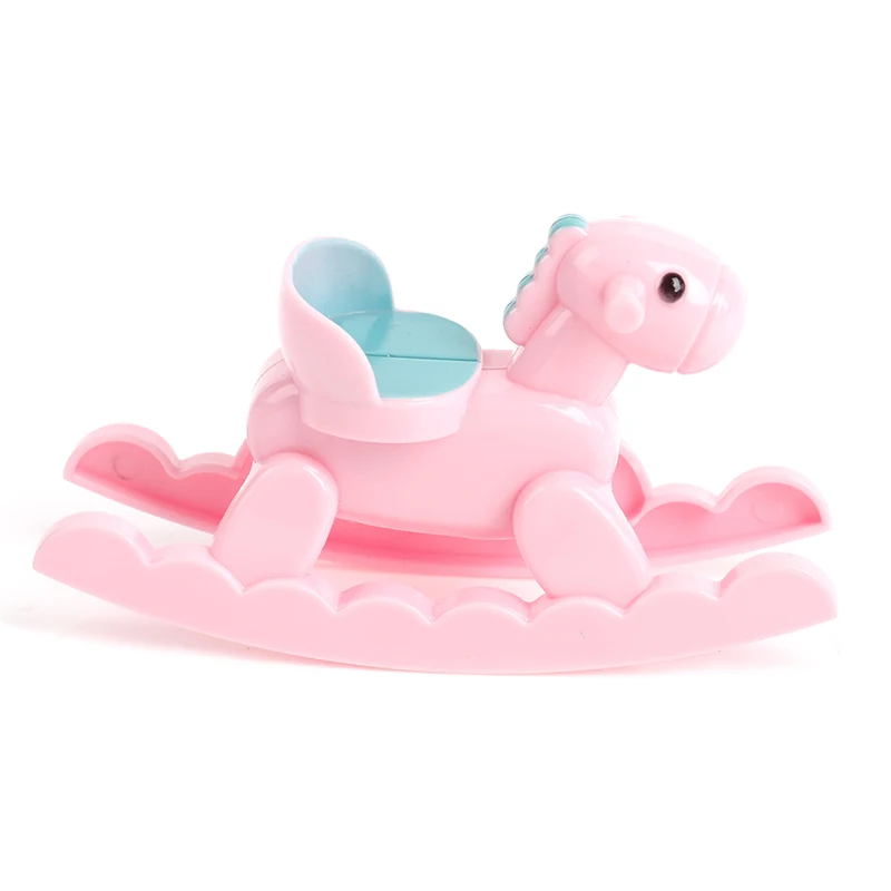 1pc pink fashion princess doll accessories doll plastic children girls gift miniature crib bed and wooden horse doll accessories,doll clothes accessories,plush doll accessories