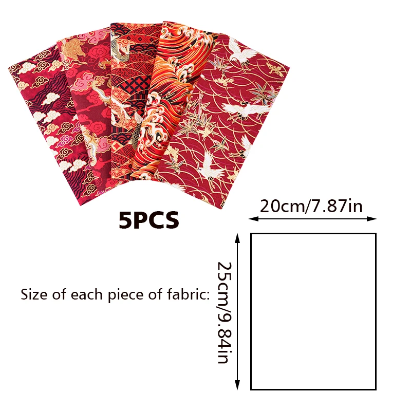 Japanese Style Cotton Fabric Handmade Patchwork Material Quilting Patch Sakura Clothing Fabric Diy Sewing Cloth 5pcs/set Cotton Fabric Cotton Poplin Fabric