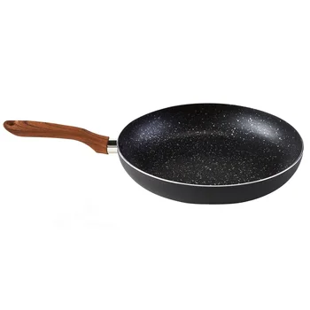 Nonstick Fry Pan Aluminum Speckled Kitchen Cookware Ergonomic Wood Look Handle Easy Clean Multi-Purpose Cooking Essential 2