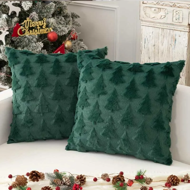 Festive Holiday Christmas Decorative Pillow Cover for Cozy Winter Home Decor