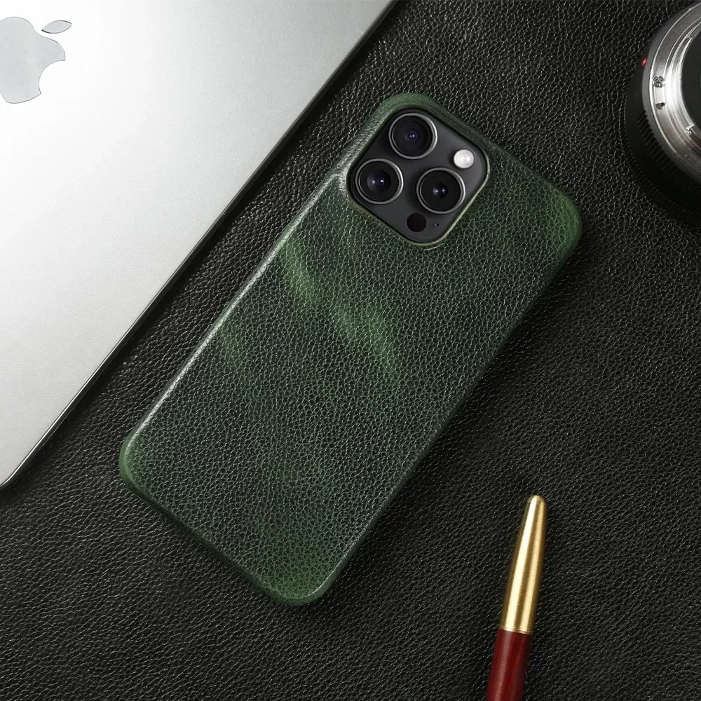 Durable Genuine Leather Shockproof Mobile Phone Cover and Back Protector
