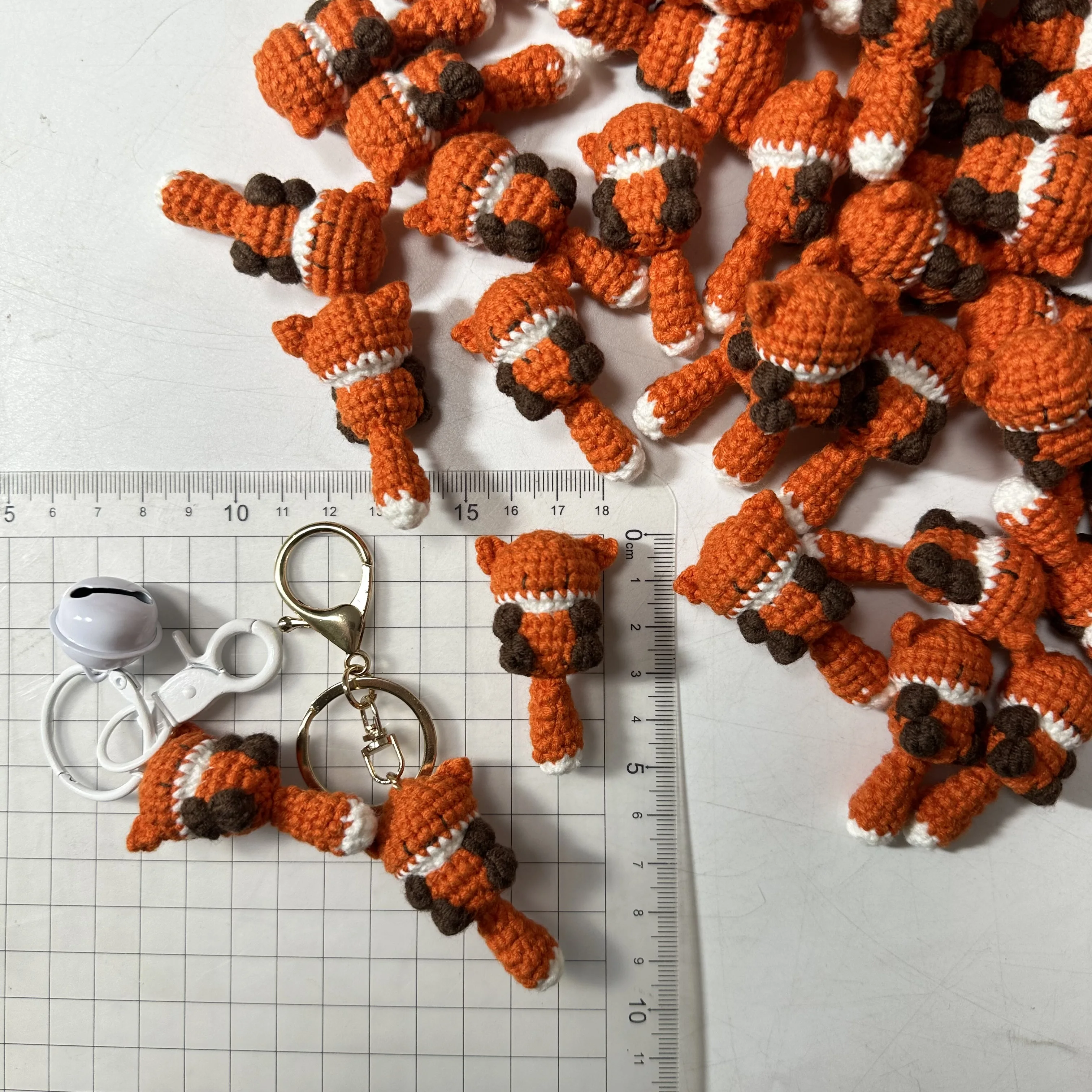Mini Crochet Fox Keychain – 3cm Handmade Charm