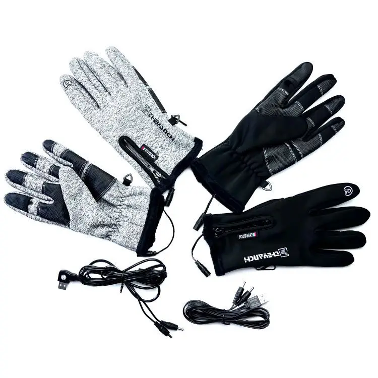 USB electric heating fishing gloves 5 finger full heat takeout dispatcher winter cycling hunting warm gloves bare finger touch