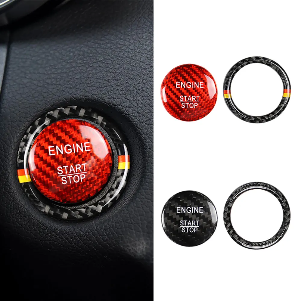 

Fiber For Mercedes Benz W204 W205 W212 C E Class Car Engine Start Stop Button Trim Ring Sticker Accessories