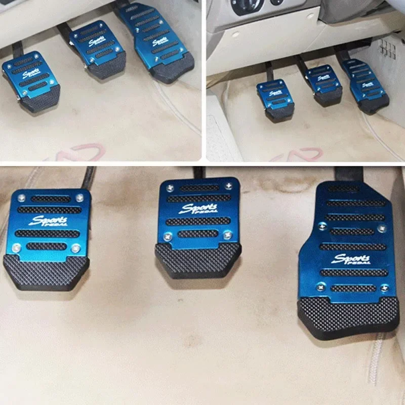 Car Accessories Car Pedals Pedal Cover Racing Pedals 3Pcs Universal Racing Manual Non-Slip Foot Pedal Pad Cover Aluminum Automatic Gear Brake Accelerator Car Interior Accessories